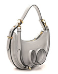 Soft Calfskin Arque Shoulder Bag Granito