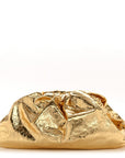 Metallic Crinkled Lambskin The Pouch Oversized Clutch Oro