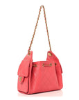 Caviar Quilted Mini CHNL 25 Handbag Coral
