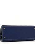 Ostrich Horseshoe Kelly Sellier 28 Bleu Iris