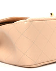 Caviar Quilted Jumbo Double Flap Beige