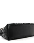 Lambskin Quilted Medium Loulou Puffer Monogram Chain Satchel Black