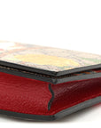 GG Supreme Monogram Tian Chain Wallet Beige Multicolor Red