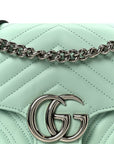 Calfskin Matelasse Small GG Marmont Shoulder Bag Water Green