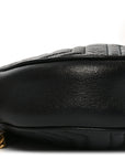 Azalea Calfskin Matelasse Heart Mini GG Marmont Round Shoulder Bag Black