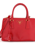 Saffiano Vernice Galleria Double Zip Tote Rosso