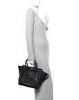 Drummed Calfskin Micro Luggage Black