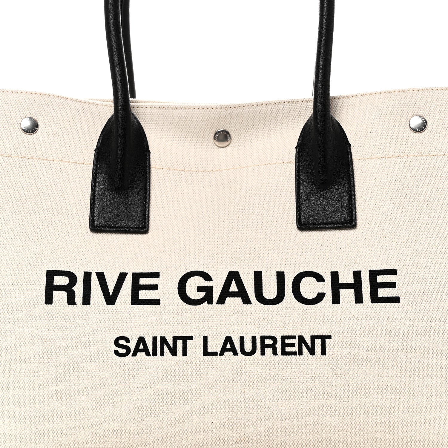 Linen Calfskin Small Rive Gauche Tote Greggio Natural