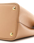 Saffiano Cuir Small Double Bag Caramel