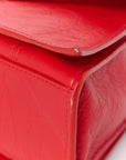 Arena Calfskin Small Crush Chain Bag Tomato Red