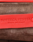 Nappa Intrecciato Ruffle Tote Red