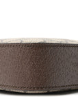 GG Supreme Monogram Textured Dollar Calfskin Web Ophidia Wristlet Shoulder Bag Beige Ebony New Acero