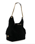 Suede Quilted Medium CHNL 25 Handbag Black