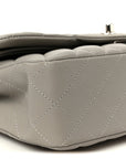 Lambskin Quilted Small Double Flap Grey