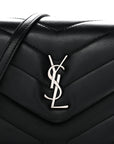 Calfskin Y Quilted Monogram Toy Loulou Crossbody Bag Black