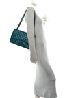 Lambskin Quilted Jumbo Double Flap Turquoise