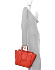 Drummed Calfskin Micro Luggage Vermillion