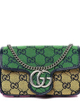 Monogram Multicolor Matelasse Diagonal Super Mini GG Marmont Shoulder Bag Green Blue Yellow Light Blue Pink