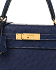Ostrich Horseshoe Kelly Sellier 28 Bleu Iris
