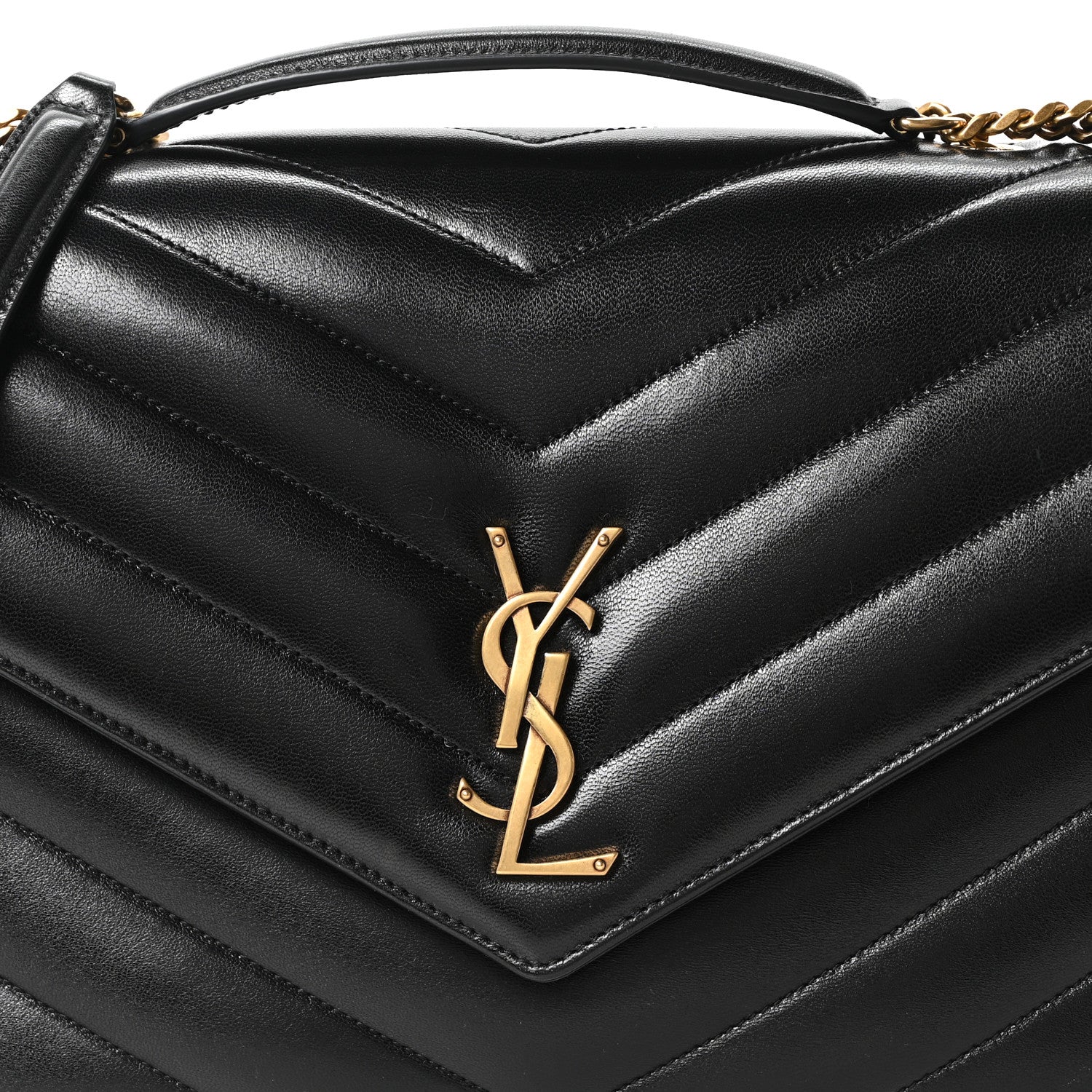 Lambskin Chevron Quilted Large LouLou Black