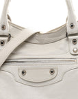 Agneau Arena Silver Hardware Medium Le City Optic White