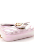 Iridescent Nappa Chevron Matelasse Super Mini GG Marmont Shoulder Bag Iridescent Escape Pink