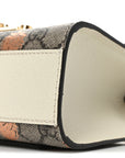 GG Supreme Monogram Berry Textured Dollar Calfskin Small Padlock Shoulder Bag Beige Ebony Light Copper Mystic White