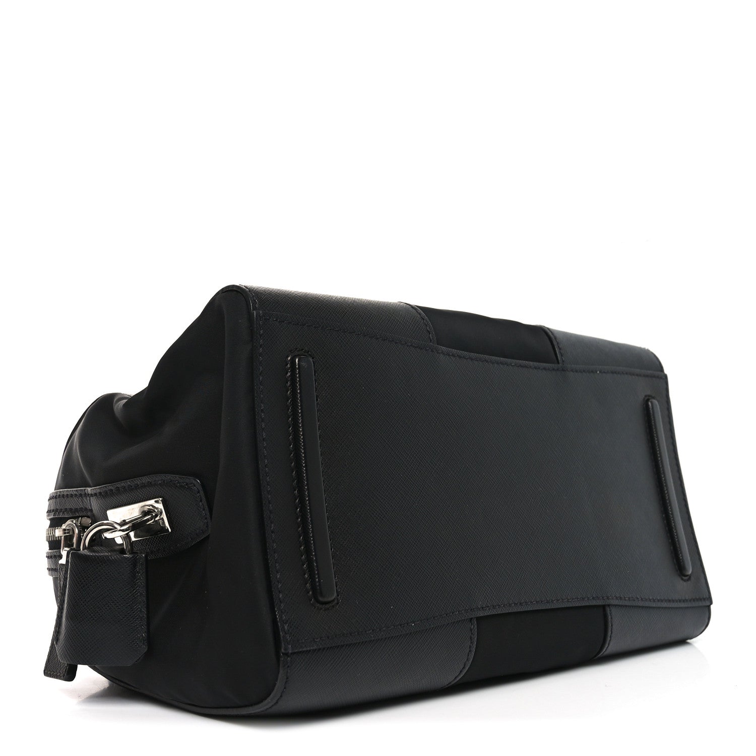 Nylon Saffiano Top Handle Bag Black