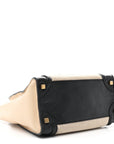 Canvas Smooth Calfskin Micro Tri-Color Luggage Natural Black Tan
