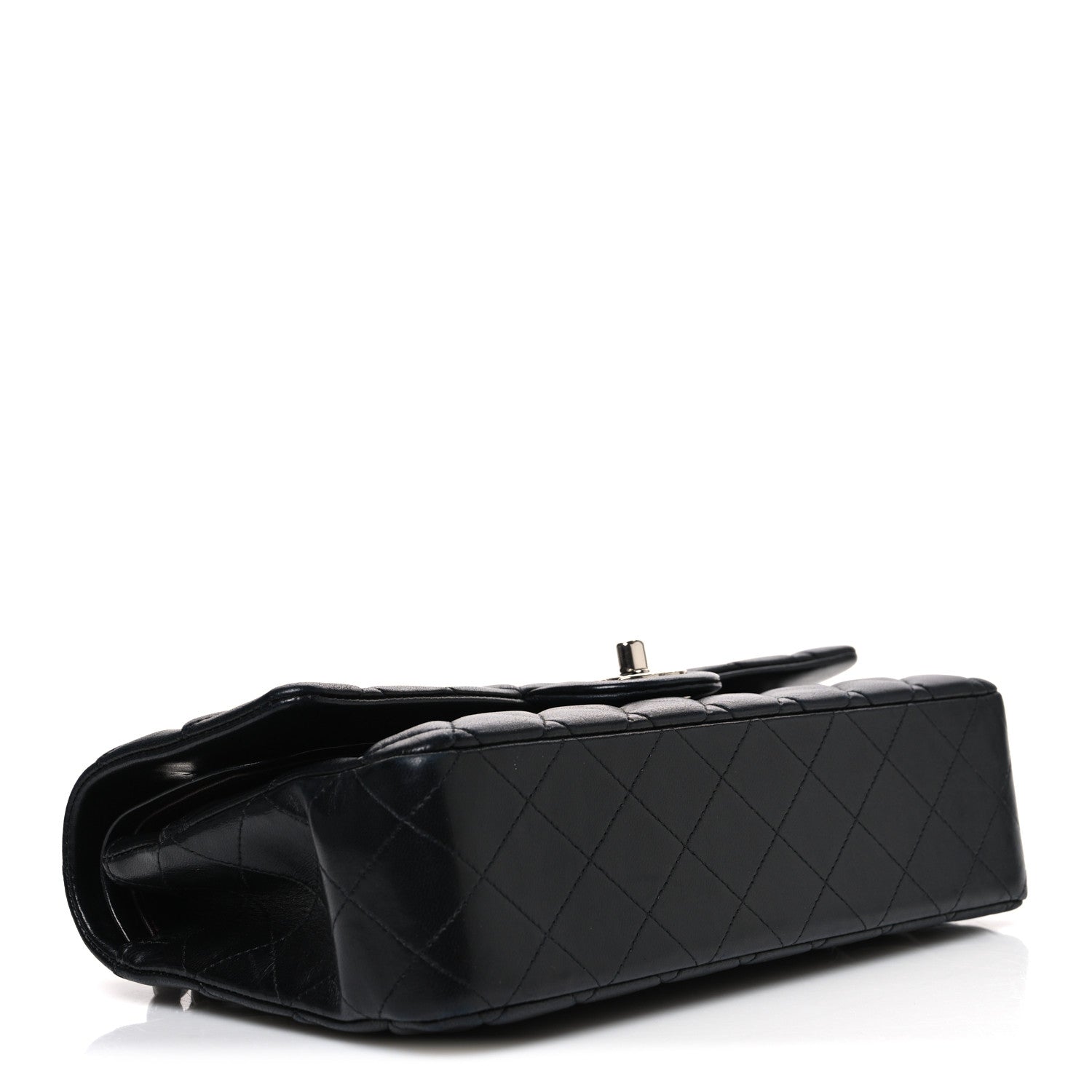 Lambskin Quilted Medium Double Flap Black