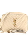 Calfskin Matelasse Monogram Lou Camera Bag Crema Soft