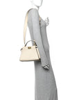 Vitello Seta Suede FF Mini Peekaboo Iconic Satchel  Uovo Sigaro Marrone