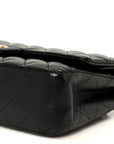 Lambskin Quilted Medium Double Flap Black