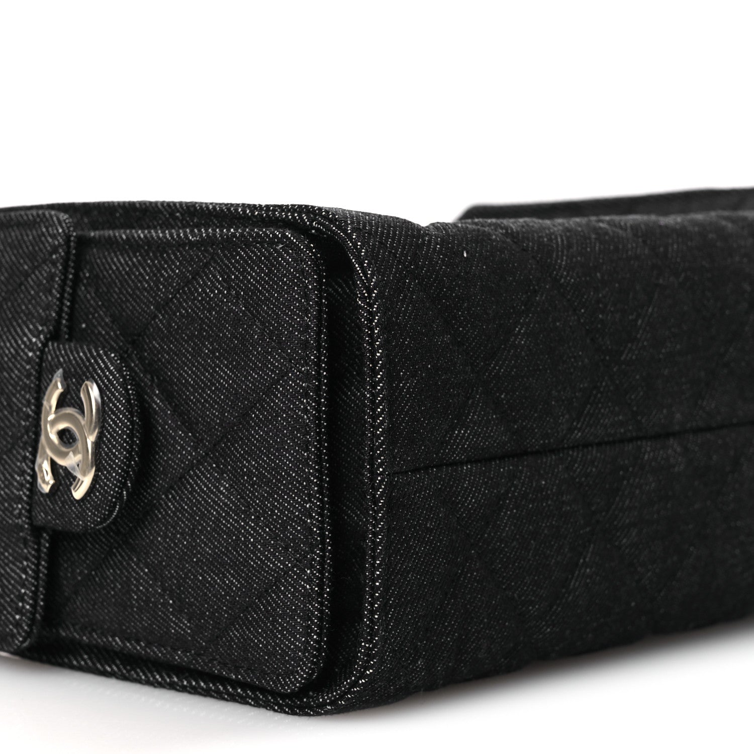 Denim Quilted Mini CHNL 25 Handbag Dark Blue
