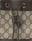 GG Supreme Monogram Web Mini Ophidia Bucket Bag Brown