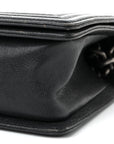 Caviar Quilted Medium Boy Flap Dark Grey