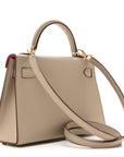 Chevre Mysore Horseshoe Mini Kelly Sellier 20 Gris Tourterelle Rose Mexico