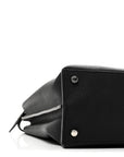 Cuoio Romano Selleria Vitello Grace Glazed Fabric FF 1974 Large Peekaboo Iconic Essential Satchel Black