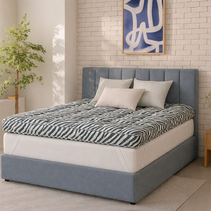 Zebra Print Vaccaro 10cm Heavy Fill Box Stitched Mattress Topper