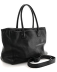Calfskin Cerf Executive Shopper Tote Black