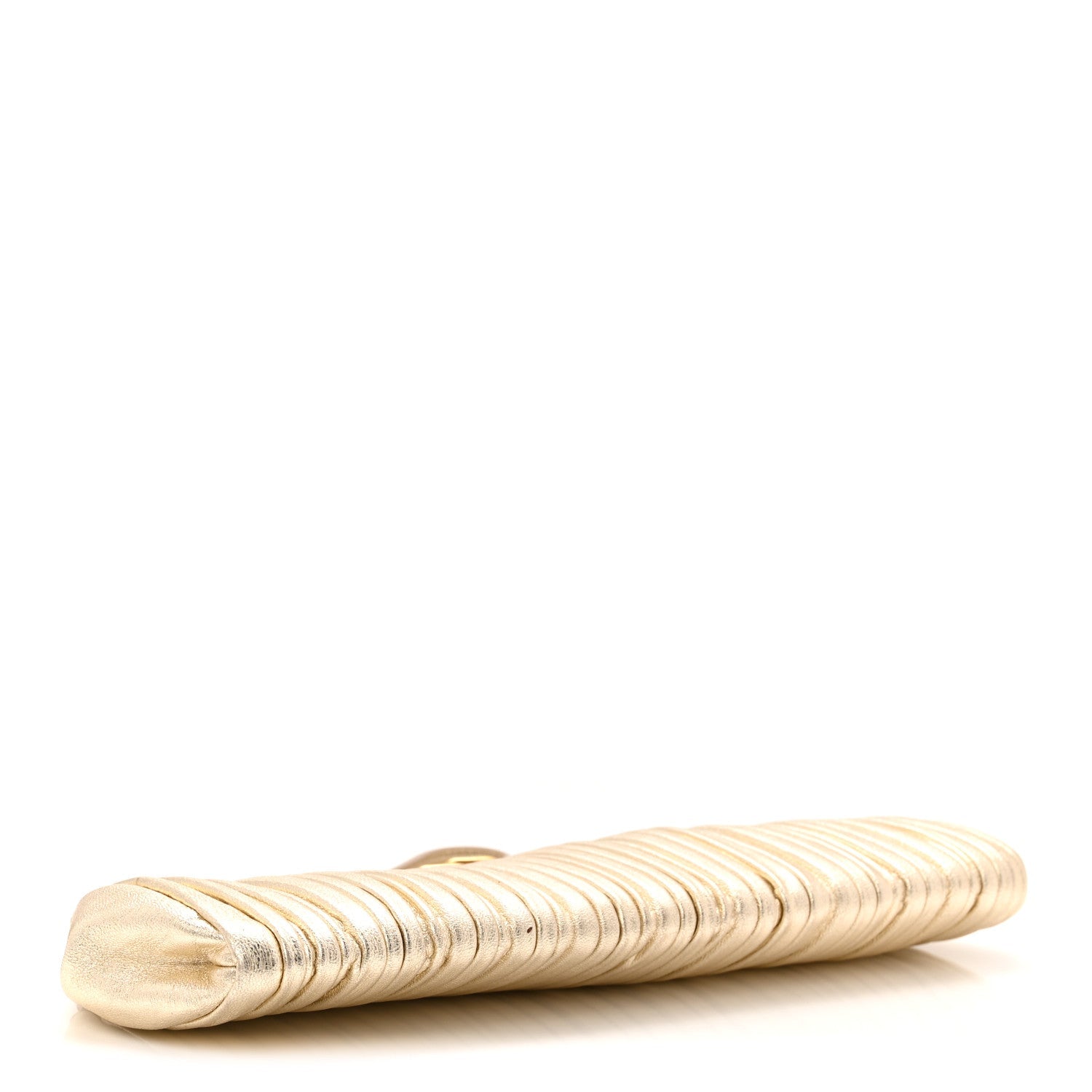 Metallic Nappa Plisse Long Clutch Gold