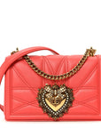 Lambskin Medium Devotion Crossbody Bag Corallo