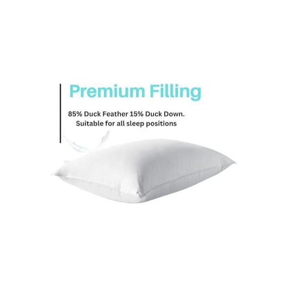 Zemmel Duck Feather & Down Pillows - Super Comfort for Restful Sleep-Feather Pillows Pack of 2 (74x48cm is pack 2 of variation) and Pack of 1