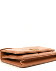 Lambskin Quilted CHNL 19 Wallet On Chain WOC Brown