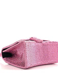 Strass Suede Hourglass Top Handle Bag XS Pink