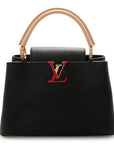 Taurillon Capucines MM Black Beige Red