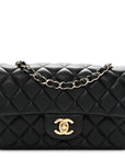 Lambskin Quilted Mini Rectangular Flap Black