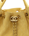 Suede Quilted Mini CHNL 25 Handbag Yellow