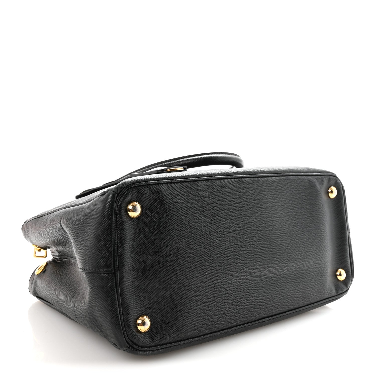 Saffiano Lux Small Galleria Double Zip Tote Black