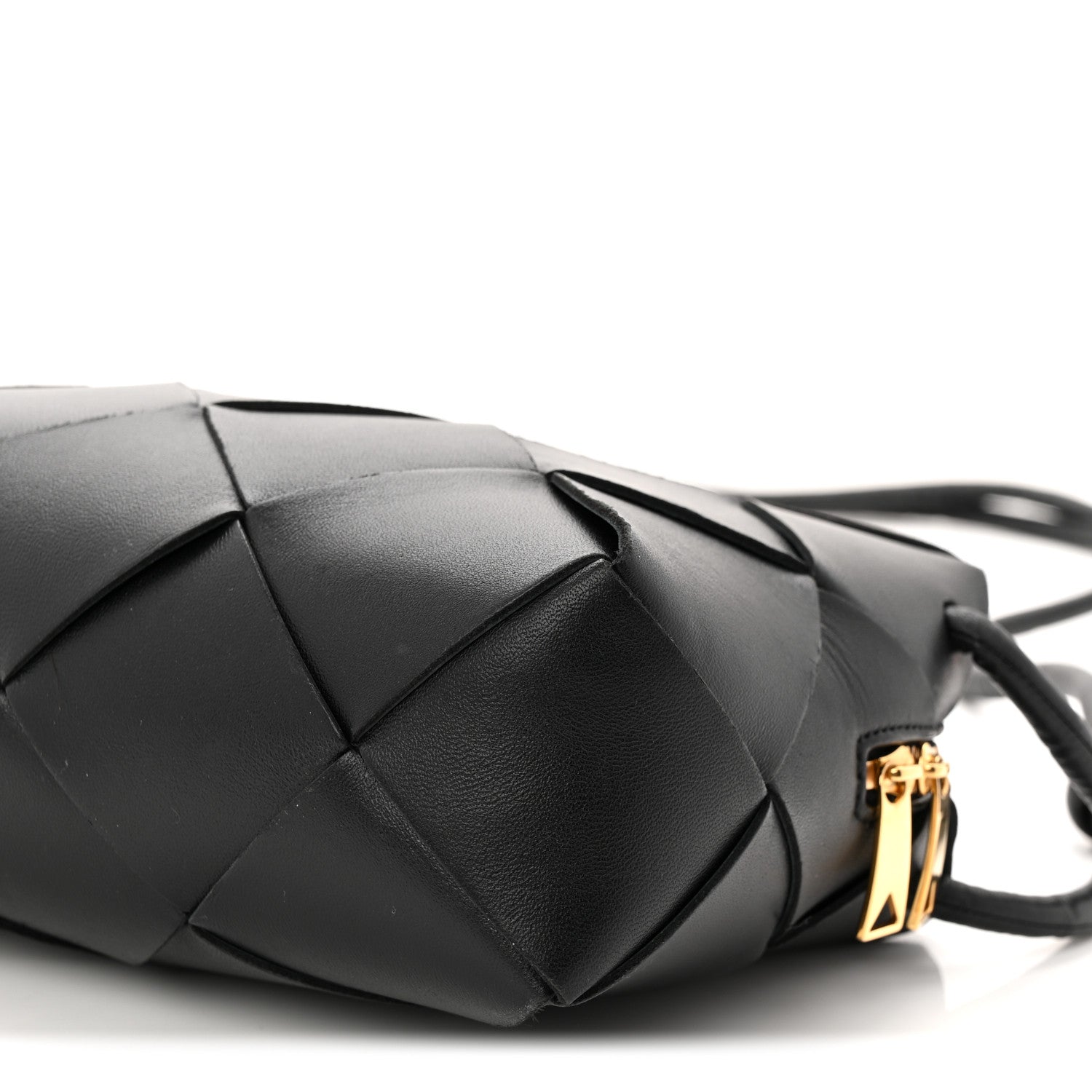 Lambskin Maxi Intrecciato Small Cassette Camera Bag Black
